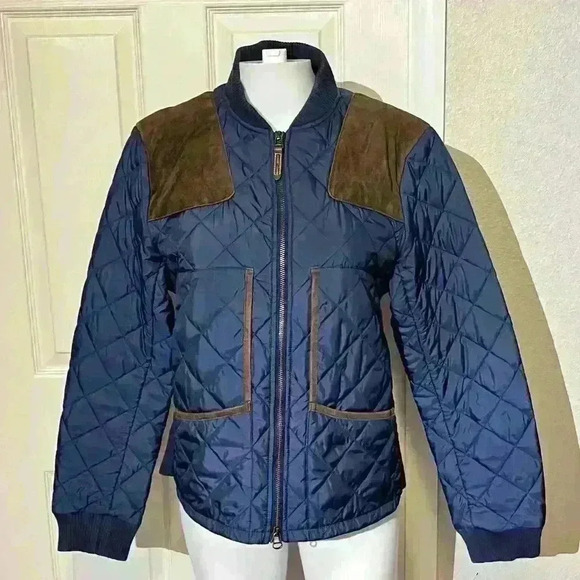 Jackets & Blazers - Ralph Lauren Sport Navy Equestrian Quilted Puffer Jacket Womens Size Large
